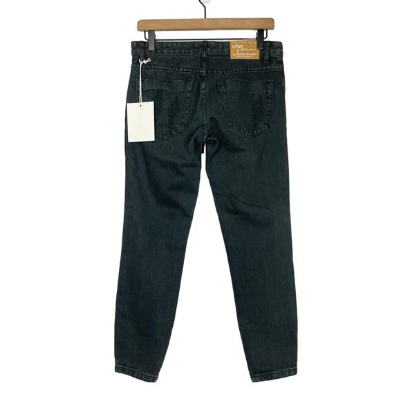 One Teaspoon | NWT Trashed FreeBirds Low Waist Black Distressed Zipper Jeans - Picture 6 of 14